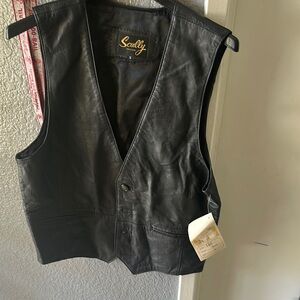 Scully Black Leather Vest
